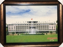 Tranh gạo màu Dinh độc lập