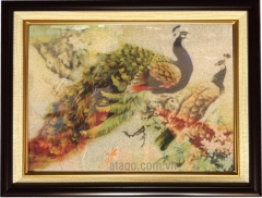 tranh gạo màu đôi công GM4060