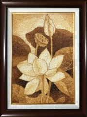 Tranh gạo rang Hoa Sen