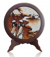 tranh gạo tròn để bàn