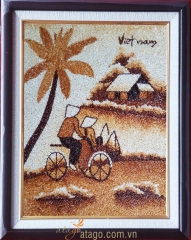Tranh gạo Việt Nam xích lô 2