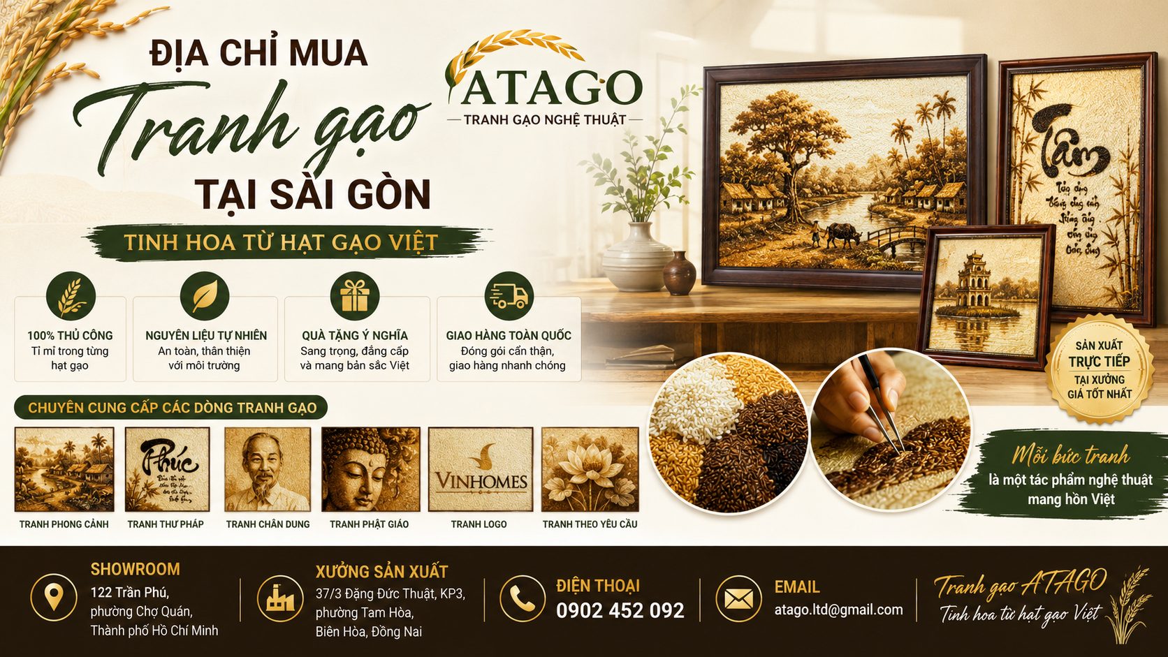 Tìm địa chỉ mua tranh gạo tại Sài Gòn