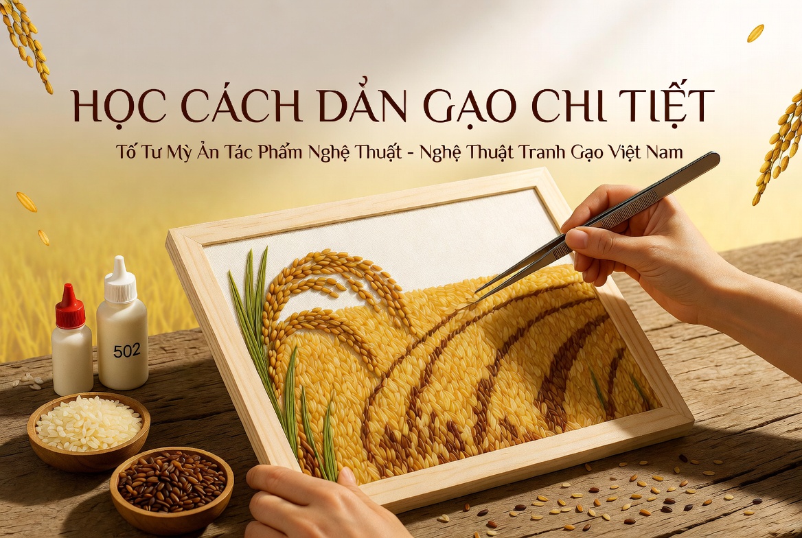 Học Cách Dán Gạo Chi Tiết – “Bí Kíp” Tạo Nên Hồn Của Tranh Gạo Việt Nam